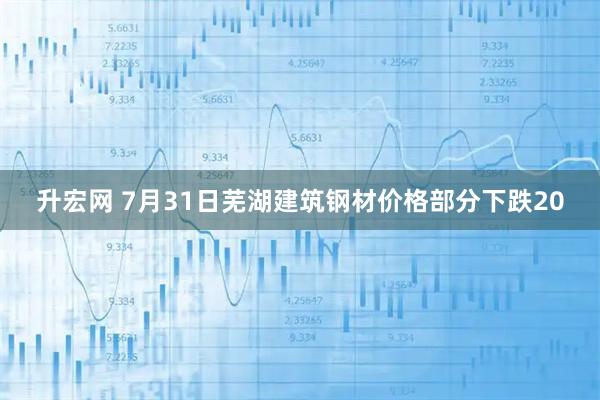 升宏网 7月31日芜湖建筑钢材价格部分下跌20
