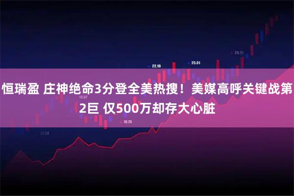 恒瑞盈 庄神绝命3分登全美热搜！美媒高呼关键战第2巨 仅500万却存大心脏